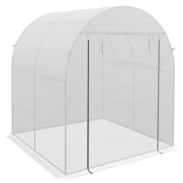 Walk in Polytunnel Greenhouse, Green House for Garden with Roll-up Window and Door, 1.8 x 1.8 x 2 m, White