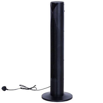 38" Oscillating Tower Fan with Remote Control, 3 Speed 4 Modes, LCD panel, 12-Hour Timer, Slim Cooling Fan for Home Bedroom Office, Black