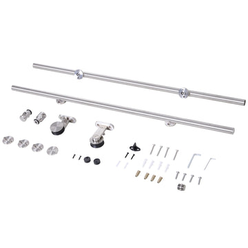 Wooden Sliding Door Kit Stainless Steel Smooth Operation Hardware Track Kit System Unit For Single Door 2000mm