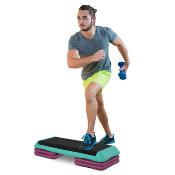 3-Level Aerobic Step 10/15/20cm Steppers for Exercise Workout w/ Non-Slip Top Compact Stepper Home Office Indoor Outdoor Fitness Equipment