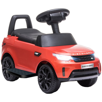 2-in-1 Land Rover Licensed 6V Kids Electric Ride On Car, Sliding Car w/ Headlights, Music, for 18-60 Months, Red