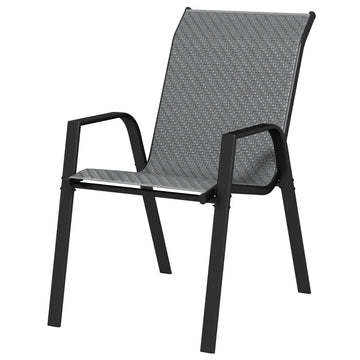Four-Piece Stacking Rattan Garden Seat Set - Grey