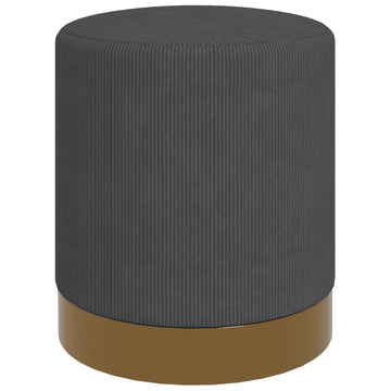 Soft Padded Corduroy Footstool - Charcoal Grey
