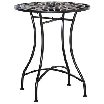 Φ60cm Mosaic Outdoor Patio Table - Black