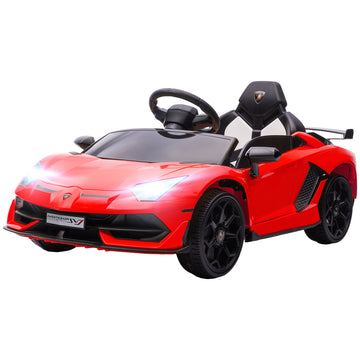 Lamborghini Licensed 12V kids Electric Car w/ Butterfly Doors, Remote, Music, Horn, Suspension - Red