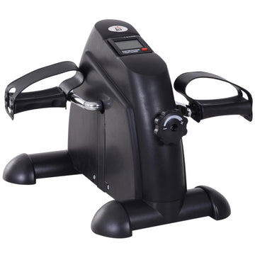 Mini Exercise Bike, Portable Pedal Exerciser, Under Desk Bike with LCD Display for Legs and Arms Training, Black