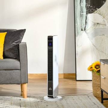 1100W/2200W Space Heater with 65° Oscillation & 8-Hour Timer and Overheat & Tip Over Protection, Room Heater with 2 Heat and Fan for Bedroom, 29 inch