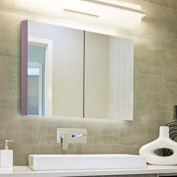 Double Door Bathroom Mirror Cabinet, Wall Mounted Bathroom Storage Cabinet, Soft Closing, 63L x 60Hcm