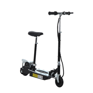 120W Foldable Powered Scooters with 24V Rechargeable Battery, Adjustable Ride on Toy (Black)