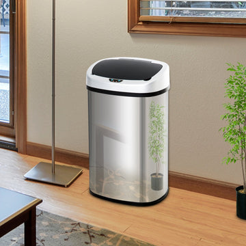 Stainless Steel Kitchen Sensor Dustbin Automatic Touchless Rubbish Garbage Waste Bin 48L Silver