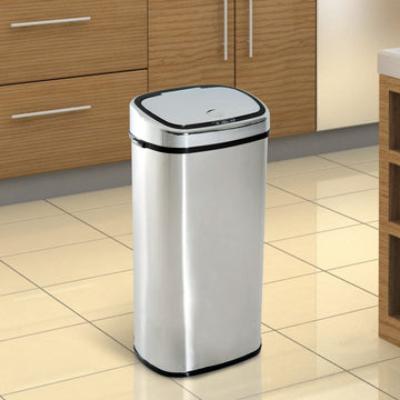 68L Sensor Dustbin Stainless Steel Automatic Kitchen Waste Bin Silver