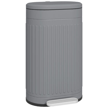 30L Metal Kitchen Bin, with Soft-Close Lid - Grey
