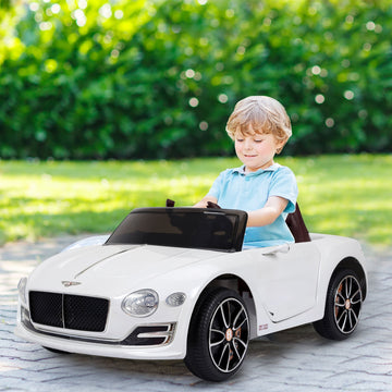 Kids Electric Car Kids Ride on Toys W/ LED Lights-White