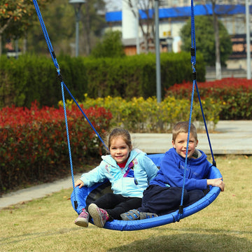 Kid Nest Swing Seat Saucer Tree Swing 40 Inch/100cm for Outdoor Indoor Blue