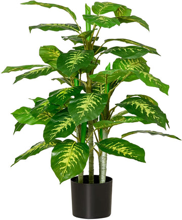 Artificial Evergreen Tree Fake Decorative Plant in Nursery Pot for Indoor Outdoor Decor, 95cm