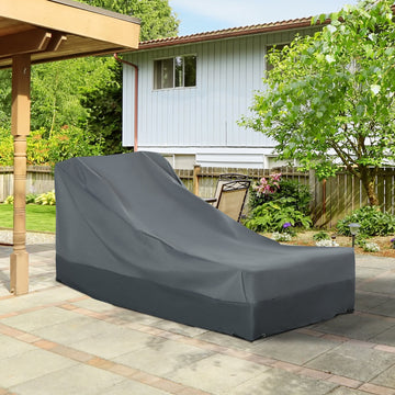Rectangular Patio Furniture Cover for Chairs Water UV Resistant Protection 600D Oxford Fabric Rattan Lounge Clean Cover, 200 x 86 x 82cm