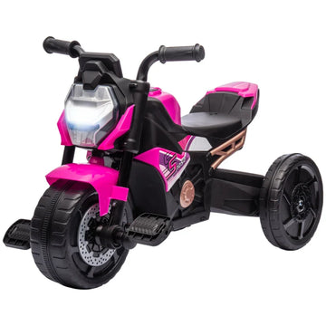 Motorcycle Design, 3 in 1 Toddler Trike, Sliding Car, Balance Bike with Headlight, Music, Horn, Pink