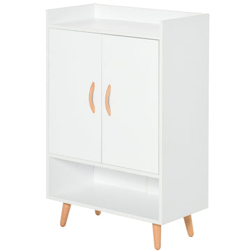 Modern Shoe Cabinet Storage Organizer with Doors and Shelves for Hallway & Entryway, 60L x 30W x 92Hcm, White