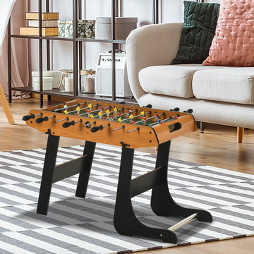Folding Football Gaming Table Mini Foosball Soccer Table for Family Fun Indoor Play Sports