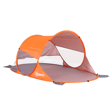 Fibreglass Frame 2 Person Pop-Up Lightweight Camping Tent Orange