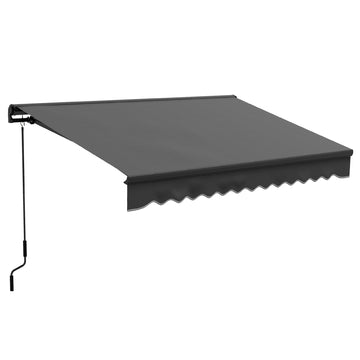 3 x 2m Aluminium Frame Electric Awning, with Remote - Dark Grey