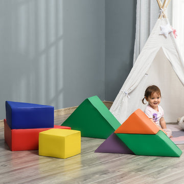 7 Piece Kids Soft Foam Puzzle Play Set Interlocking Toddler Learning Blocks Comfortable Safe Floor Indoor Outdoor Active Play Structure