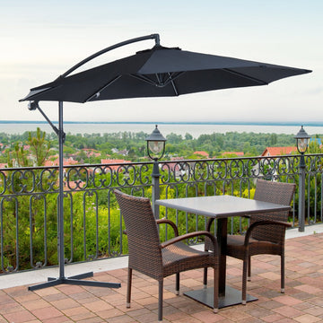 3 m Banana Parasol-Black