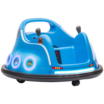 Angry Bird Licensed Waltzer Car, 12V Kids Bumper Car w/ Joysticks, Remote, Music LED Lights - Blue