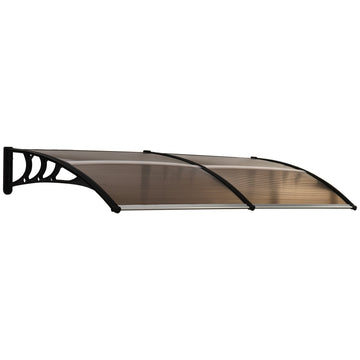 Front Door Canopy, Waterproof Outdoor Awning, 75 x 195 cm Rain Shelter for Window, Porch and Front/Back Door, Brown