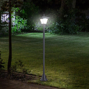 Outdoor Garden Solar Post Lamp Photosensitive LED Lantern Bollard Pathway 1.2M Tall – Black