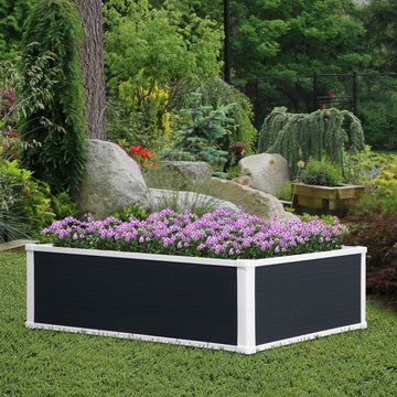 221L Raised Garden Bed, Weather-resistant PP Planter Box Containers for Outdoor Patio Plant Flower Vegetable,100 x 80 x 30 cm