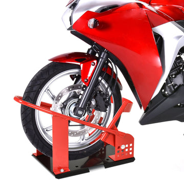 Motorcycle Wheel Chock 8-15.5 cm Metal Motorbike Holder Pre-Drilled Holes For Truck And Trailer