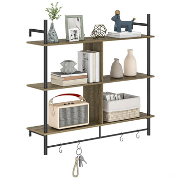Three-Tier Floating Shelf - Grey Wood Effect