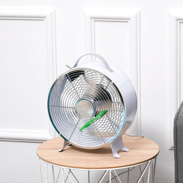 10" 2-Speed Electric Table Desk Fan w/ Safety Guard Anti-Slip Feet Portable Personal Cooling Fan Home Office Bedroom White
