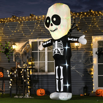 3m Halloween Inflatable Skeleton Ghost Decoration, LED Lighted for Home Indoor Outdoor Garden Lawn Decoration Party Prop