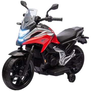 12V Honda Licensed Kids Electric Motorbike w/ Music, Headlights, Early Education Function, for Ages 3-6 Years, Red