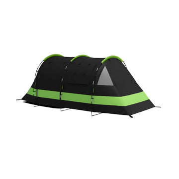 Four Man, Two Room Blackout Tent, with Accessories - Black
