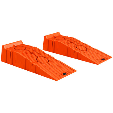 2 Pieces Car Ramps Heavy Duty 5 Ton Motorhome Levelling Ramps, Plastic Garage Workshop Car Lift, Portable Automotive Vehicle Campervan Car Ramp, Orange