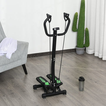Twister Stepper, Step Machine w/ Resistance Bands, LCD Display and Handlebar, Steppers for Exercise Workout Home Gym Office