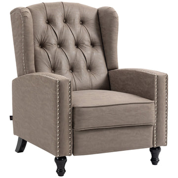 Chesterfield-Style Reclining Armchair - Brown