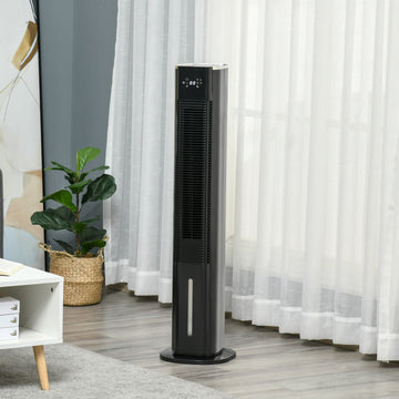 Nine Setting Tower Fan Humidifier, with Ice Boxes - Black