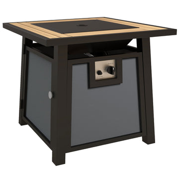 71 x 71cm 50,000 BTU Gas Fire Pit Table with Cover - Grey