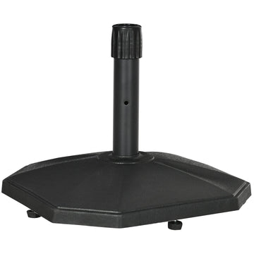 18kg Patio Parasol Base, Garden Concrete Umbrella Base, Outdoor Umbrella Stand Holder for Parasol Poles 34mm, 38mm and 48mm, Black