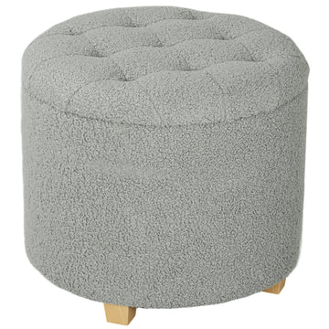 31.8L Teddy Fleece Storage Ottoman - Grey