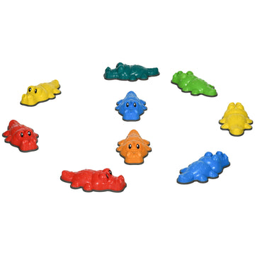 9PCs Kids Stepping Stones, Crocodile-Designed Sensory Toys, with Anti-Slip Edge Balance River Stones