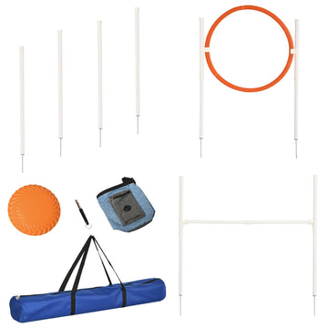 Dog Agility Training Equipment for Dogs with Carry Bag - Multicoloured