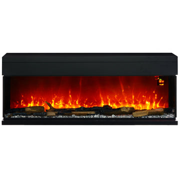 1800W 15-40℃ Adjustable Flame Glass Panel Convector Heater, 152cm