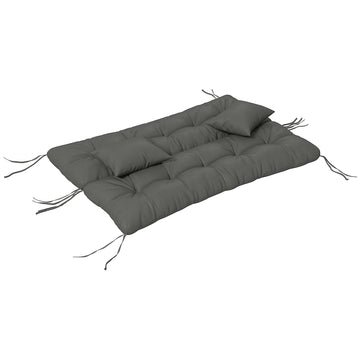 Back and Seat Cushion Replacement with 2 Pillows, Patio Chair Cushions Set with Ties, Light Grey