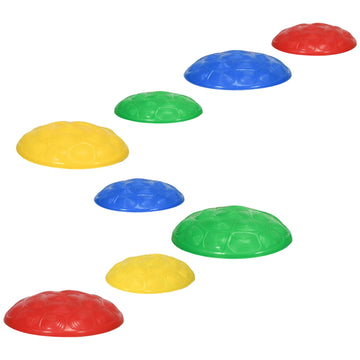 Eight-Piece Kids Stepping Stones, with Non-Slip Mats, Balance River Stones