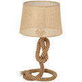 HOMCOM Nautical Style Table Lamp with Fabric Lampshade Metal Frame Power Switch, 54cm Home Desk Lamp Bedroom Living Room Study E27 Base, Beige